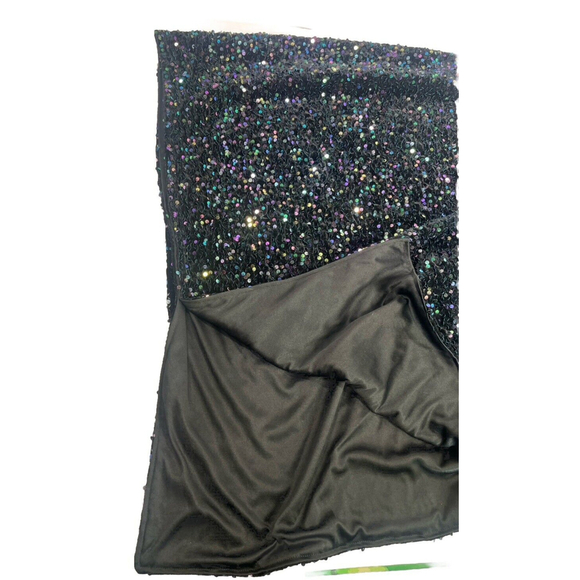 New Torrid Womens Black Sequined Ruana Wrap Cover Up Kimono OSFM Velvet Satin - Picture 15 of 17